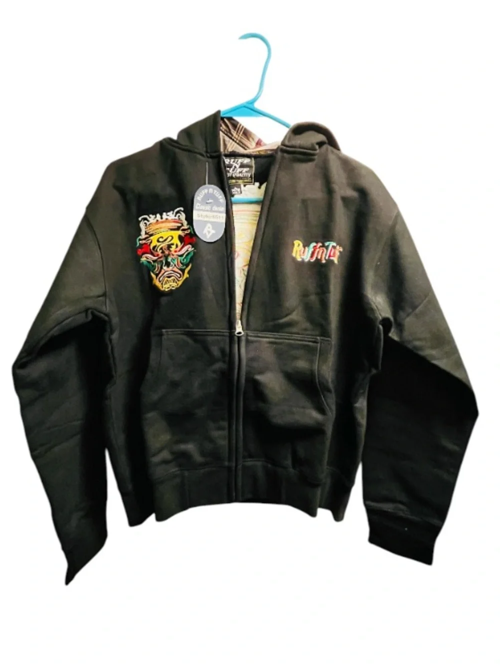 Ruff n Tuff NWT Black Zip-Up Hoodie Jacket with Hood Lining